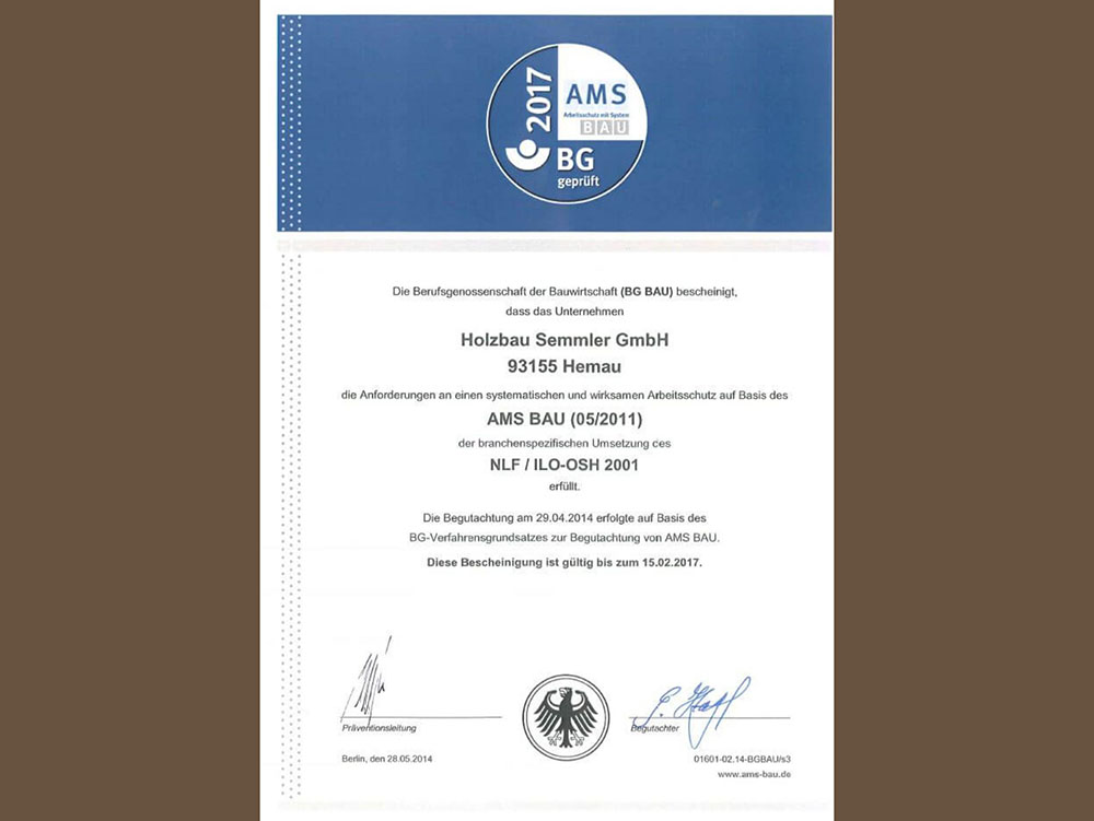 Erneute Zertifizierung in Sachen Arbeitssicherheit!