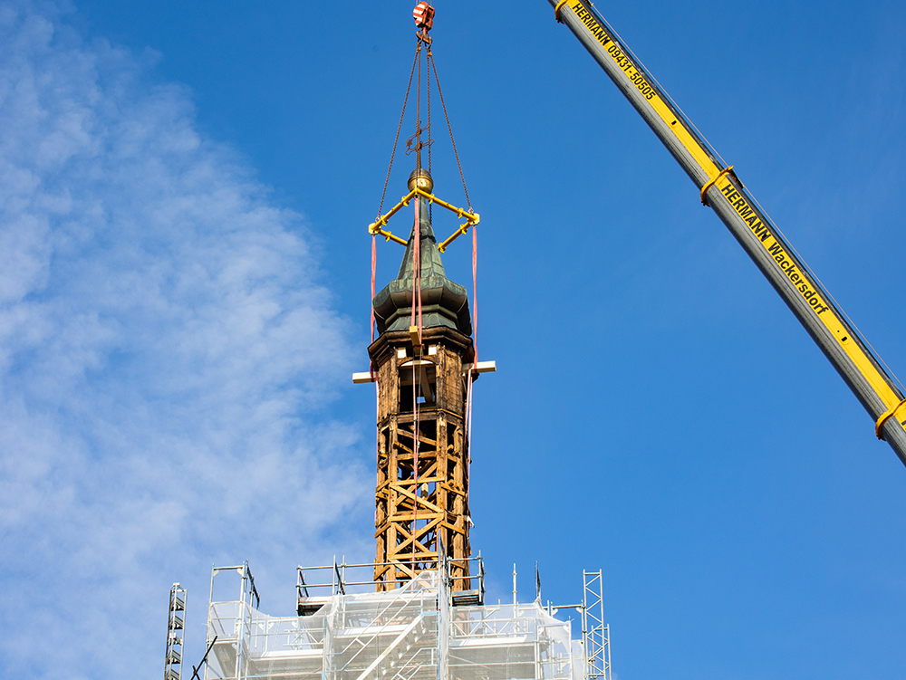 Abnahme Kirchturmspitze in Nittenau